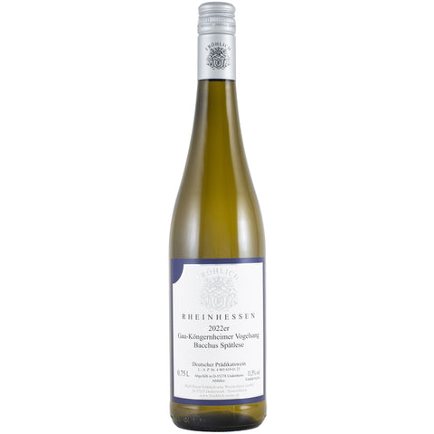 2022 Gau-Köngernheimer Vogelsang, Bacchus Spätlese